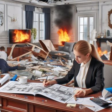 Interior designer concentrates on work, while house burns down: Interior Decorators need cheap liability insurance