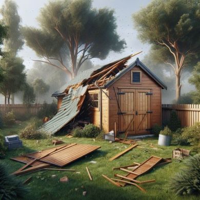 Outbuilding damaged by wind: Contractors need liability insurance