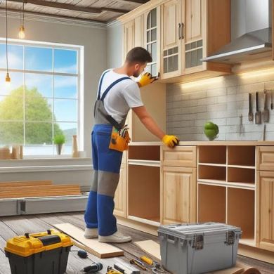 Remodeling Professionals working in kitchen: If you specialize in Remodeling, you need affordable liability coverage