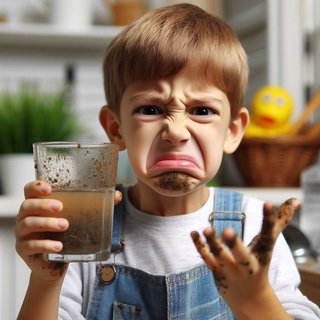 Boy disgusted with dirty drinking water. All professionals need liability insurance.