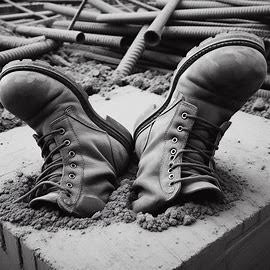 Workboots in concrete - If you specialize in concrete, don't make a mistake. Get affordable liability insurance.